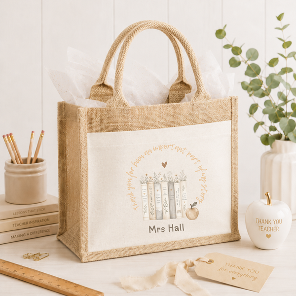 Personalised Teacher Tote Bag | Thank You Teacher Gift UK