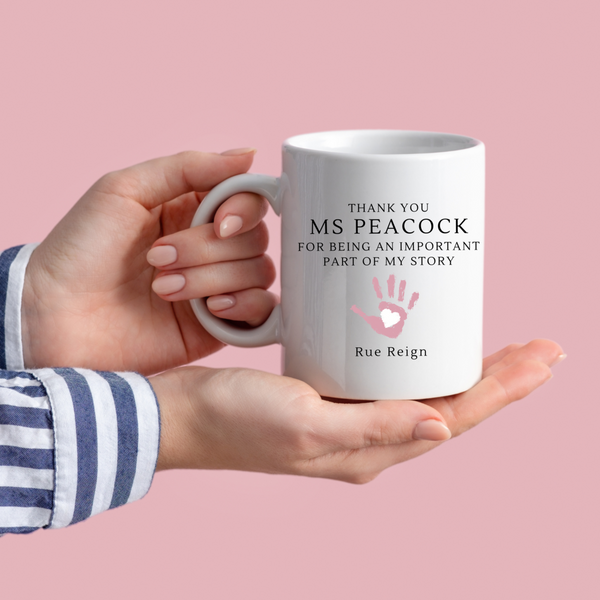 Personalised Hand Print Teacher Mug