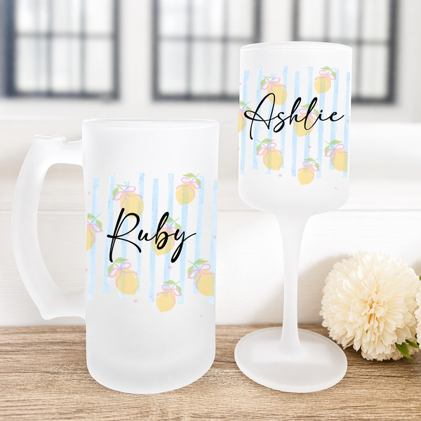 Personalised Lemon Wine Glass For Her