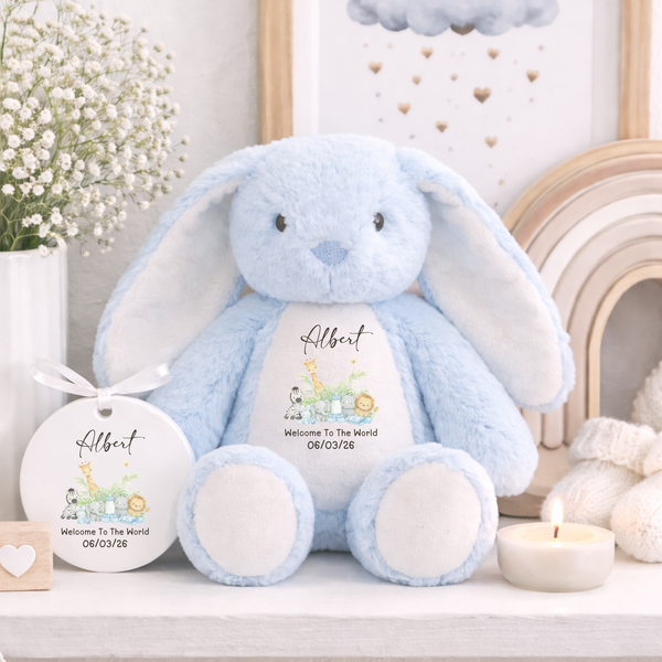 Personalised Safari New Baby Teddy Bear