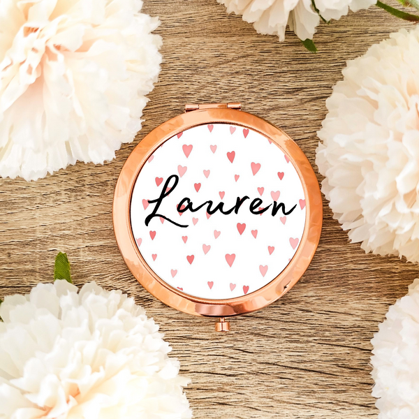 Personalised Valentines Compact Mirror