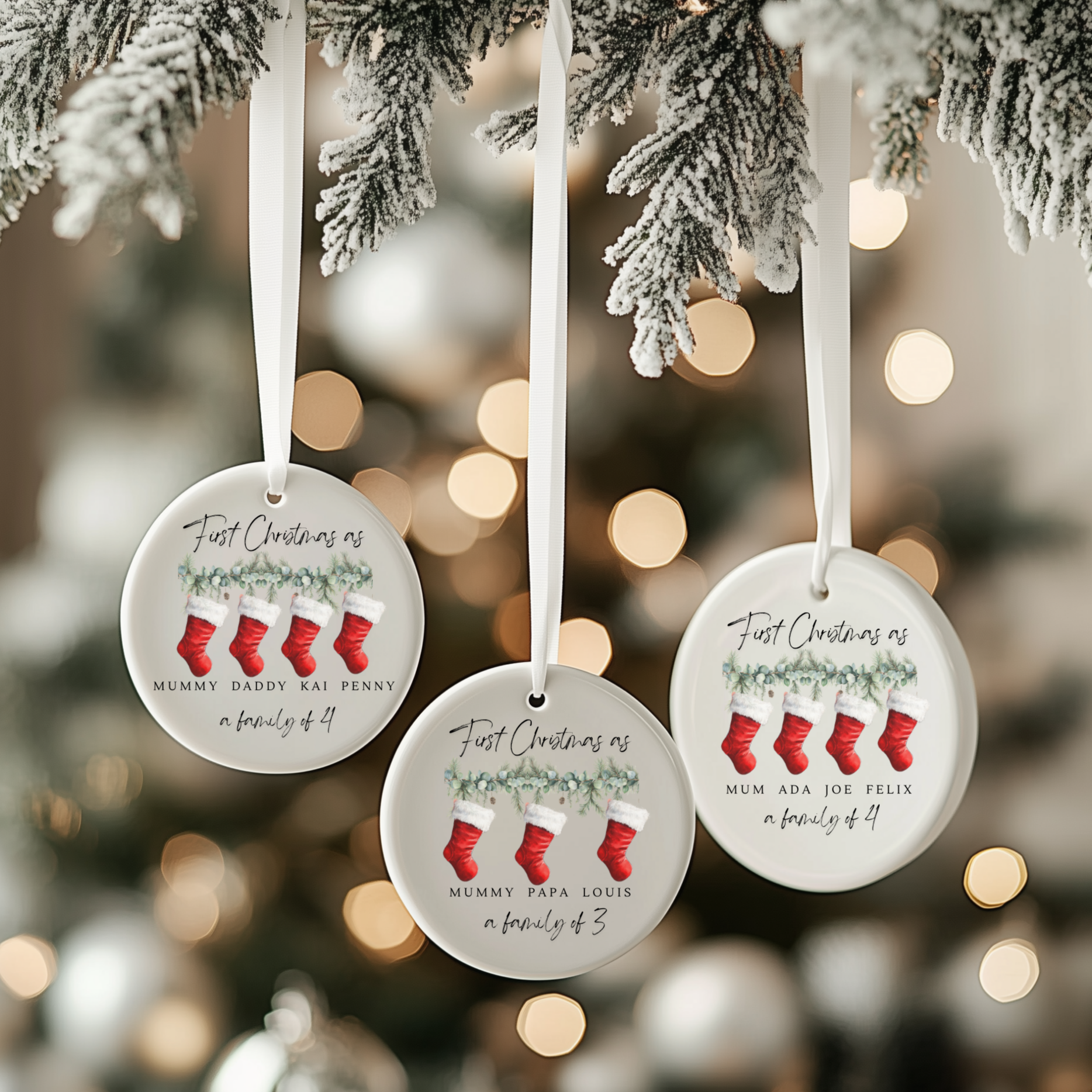 Personalised Stocking Ceramic Bauble