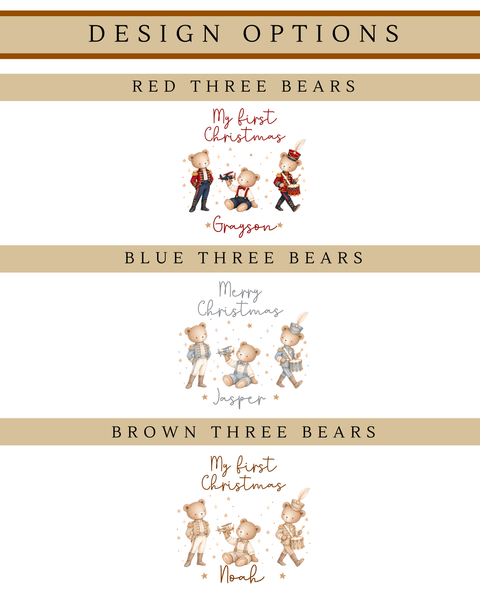 Personalised Bear First Christmas Soft Toy - Reindeer, Present Sack