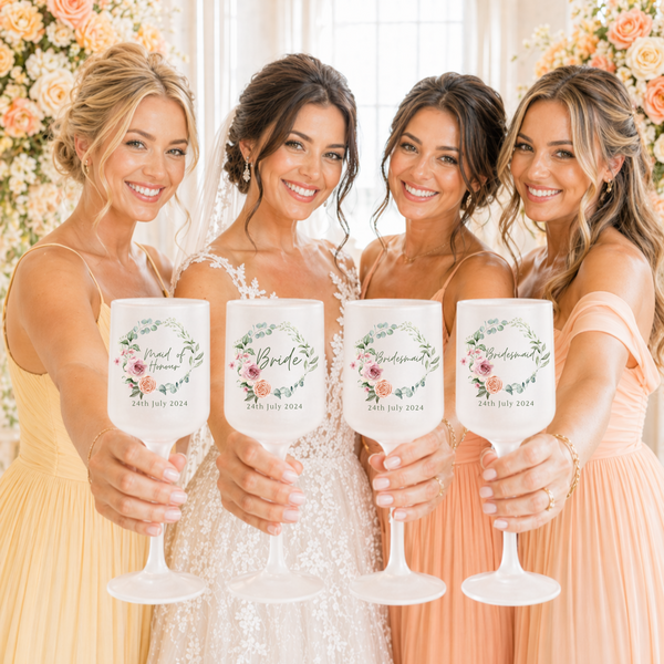 Personalised Wedding Beer & Wine Glass Gift Set