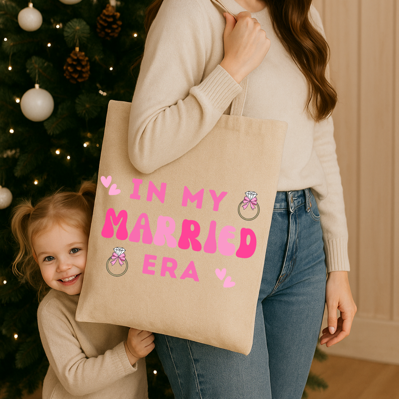 Personalised Married Tote Bag For Christmas