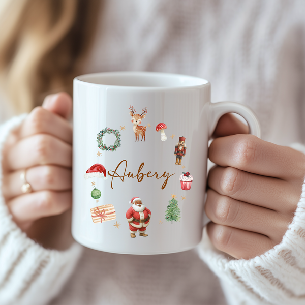 Personalised Christmas Santa Mug & Coaster