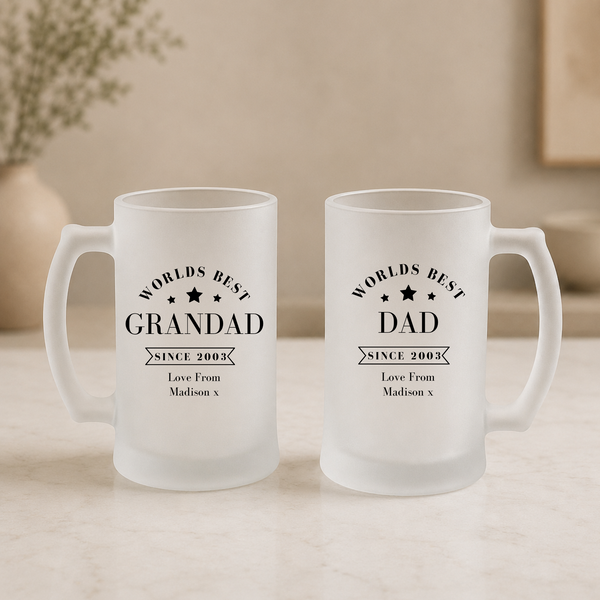 Personalised Grandad Beer Stein | Fathers Day Gift Set