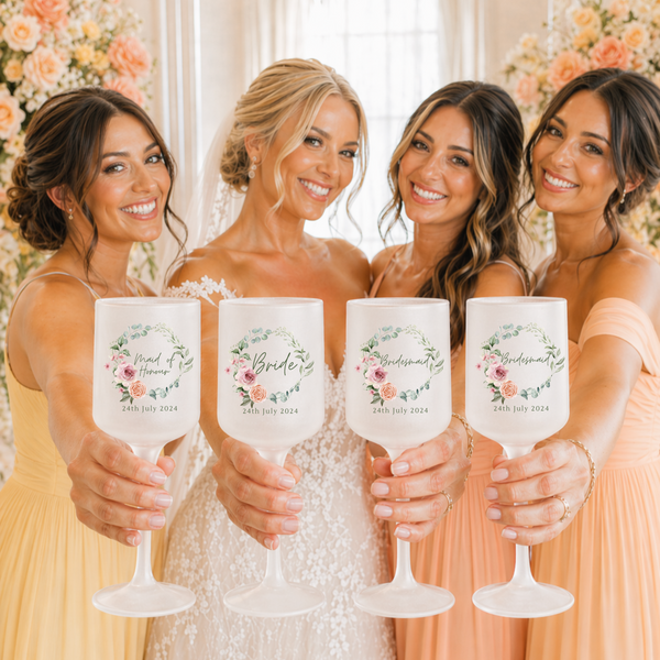 Personalised Wedding Beer & Wine Glass Gift Set