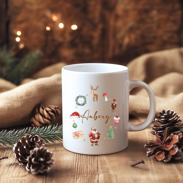 Personalised Christmas Santa Mug & Coaster