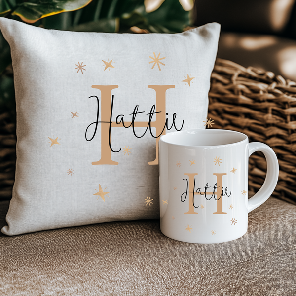 Secret Santa Personalised Mug – Custom Initial & Name Christmas Gift