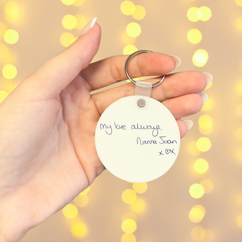 Personalised Handwritten Message Keyring