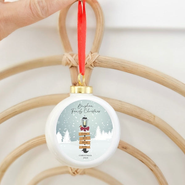 Personalised Christmas Lamp Bauble, Christmas Ornaments, First Christmas Together Gift