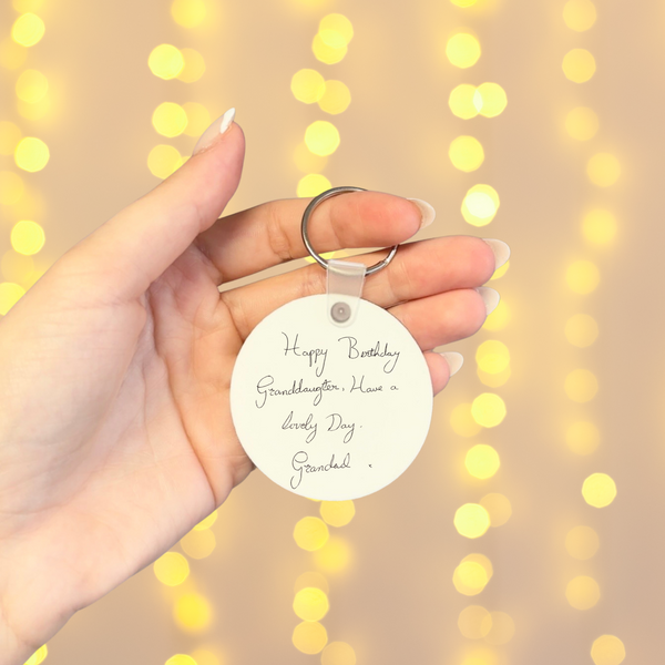 Personalised Handwritten Message Keyring