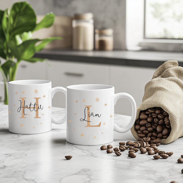Secret Santa Personalised Mug – Custom Initial & Name Christmas Gift