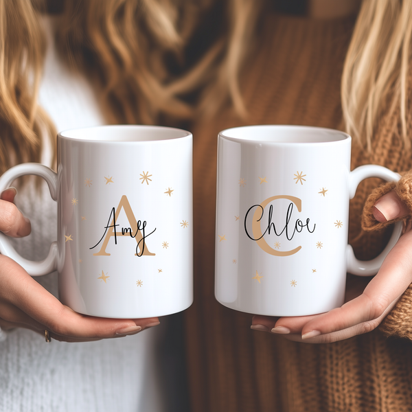 Secret Santa Personalised Mug – Custom Initial & Name Christmas Gift