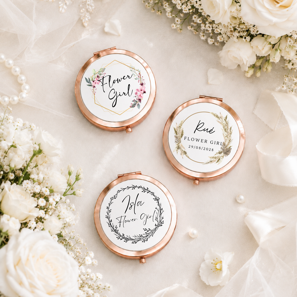 Personalised Compact Mirror For Flower Girl