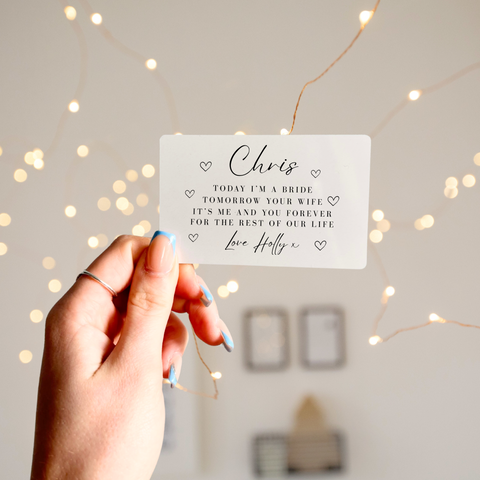 Personalised Wedding Wallet Card For Husband
