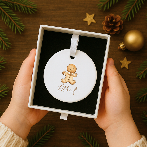 Personalised Gingerbread Family Ceramic Christmas Ornament