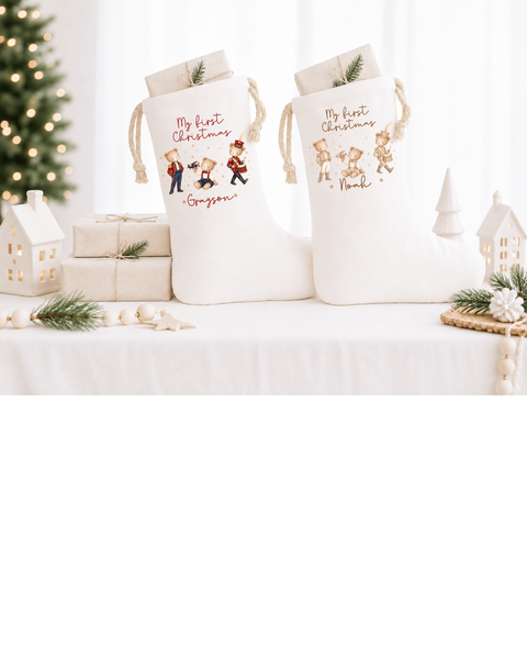 Personalised Teddy Bear Christmas Stockings & Santa Sacks