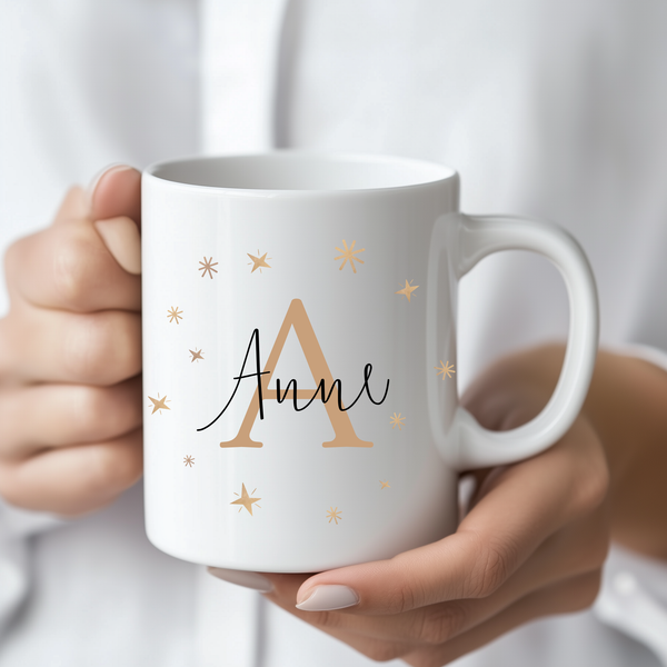 Secret Santa Personalised Mug – Custom Initial & Name Christmas Gift