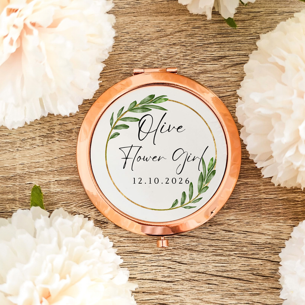Personalised Compact Mirror For Flower Girl