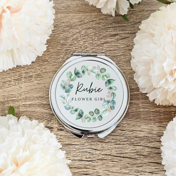 Personalised Compact Mirror For Flower Girl