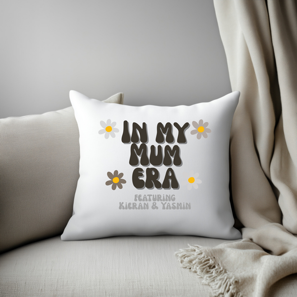 In My Mum Era Cushion – Aesthetic Throw Pillow for Mum | Cosy Christmas Gift for Mummy or Mama