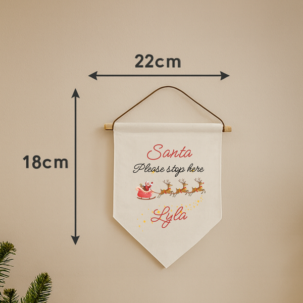 Personalised Santa Stop Here Christmas Sign