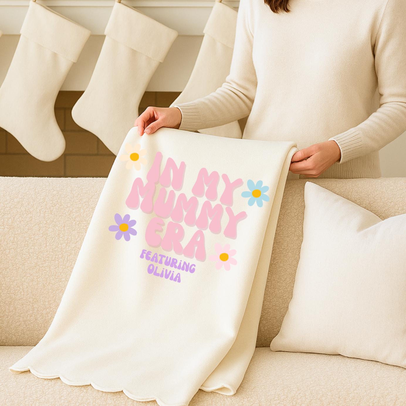 In My Mum Era Blanket – Cozy Fleece Throw for Mum | Aesthetic Christmas Gift for Mummy or Mama