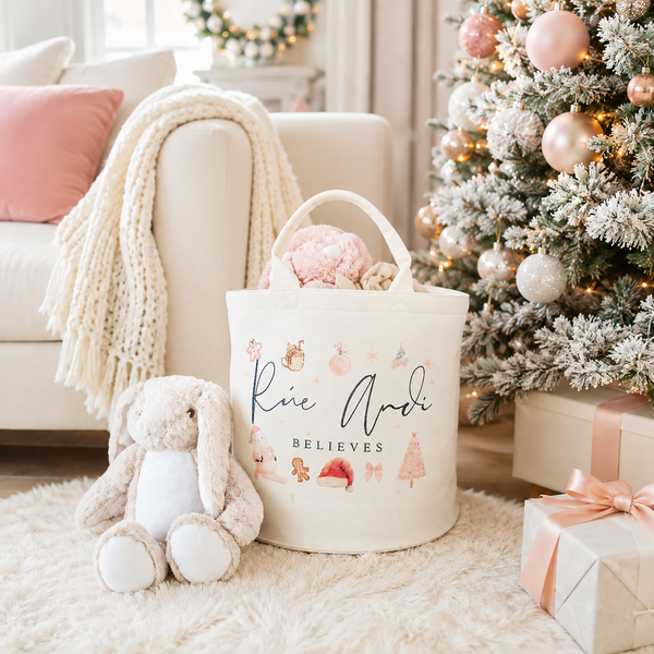 Personalised Christmas Toy Storage Basket for Kids | Nursery Storage