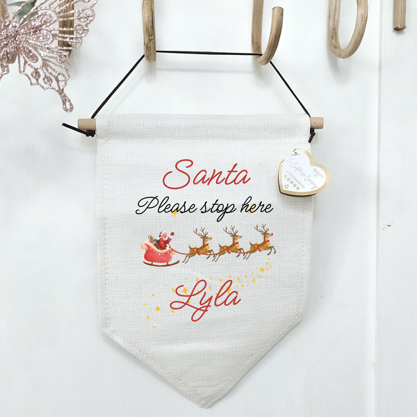 Personalised Santa Stop Here Christmas Sign