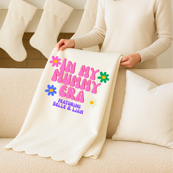 In My Mum Era Blanket – Cozy Fleece Throw for Mum | Aesthetic Christmas Gift for Mummy or Mama