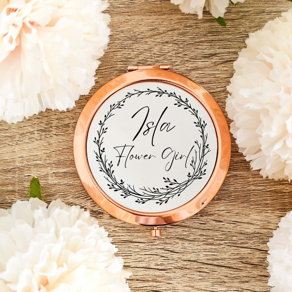 Personalised Compact Mirror For Flower Girl