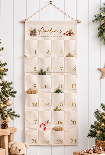 Personalised Christmas Teddy Bear Advent Calendar