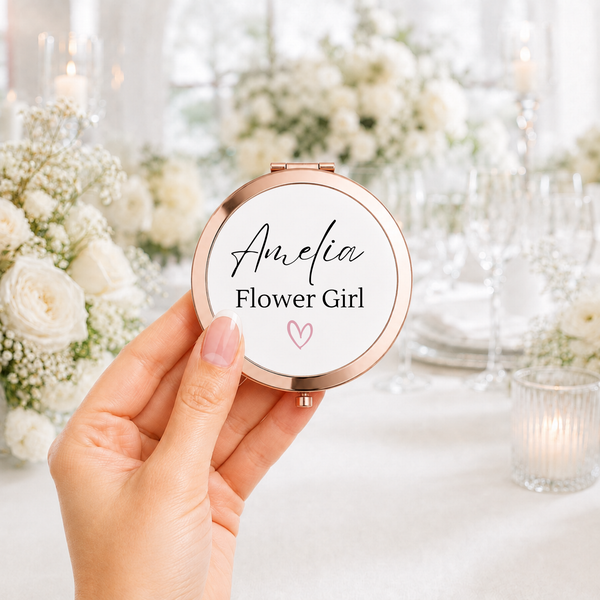 Personalised Compact Mirror For Flower Girl