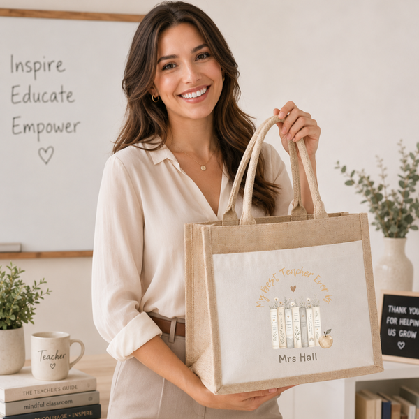 Personalised Teacher Tote Bag | Thank You Teacher Gift UK