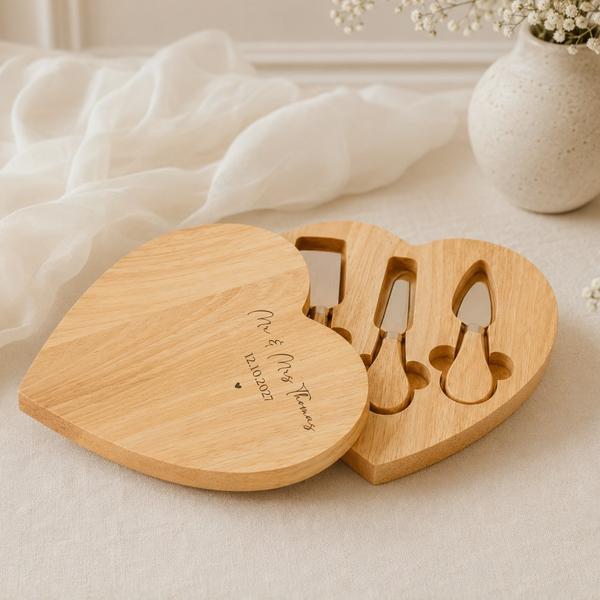 Personalised Couple Cheese Board with Names & Date