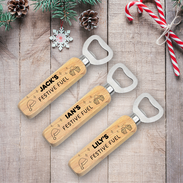 Personalised Christmas Humour Bottle Openers