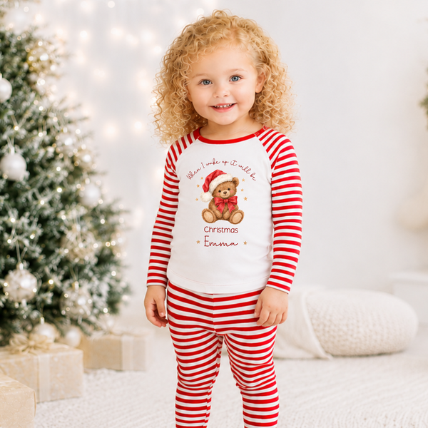 Personalised Teddy Bear Matching Family Pyjamas