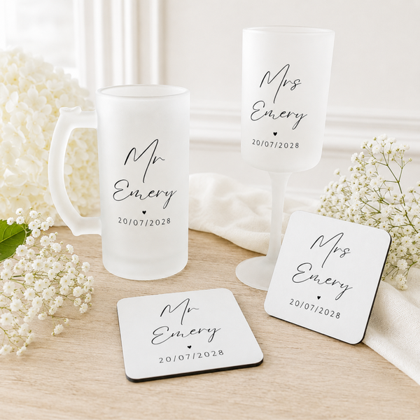 Personalised Wedding Glass Set