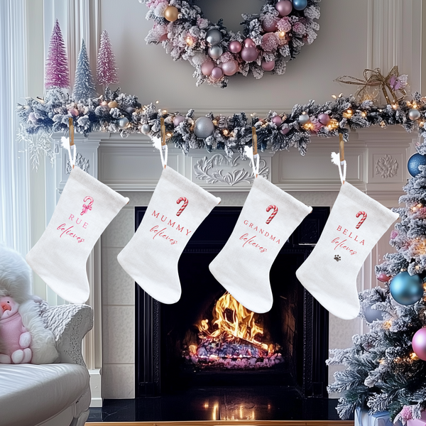 Personalised Candy Cane Christmas Stocking