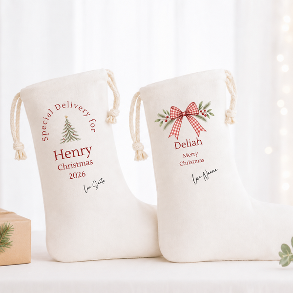 Personalised Christmas Stocking with Name - Family Christmas Keepsake