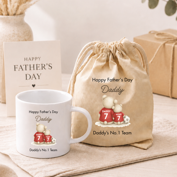Personalised Football Bear Mug For Fathers Day