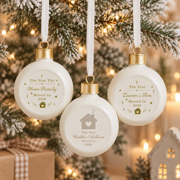 Personalised First Christmas New Home Bauble