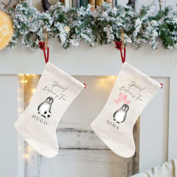 Personalised Penguin Family Stockings