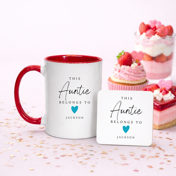 Personalised Heart Mug For Auntie - Mother's Day