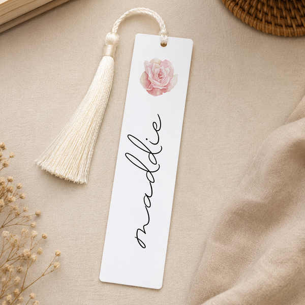 Personalised Birth Flower Bookmark | Name Gift