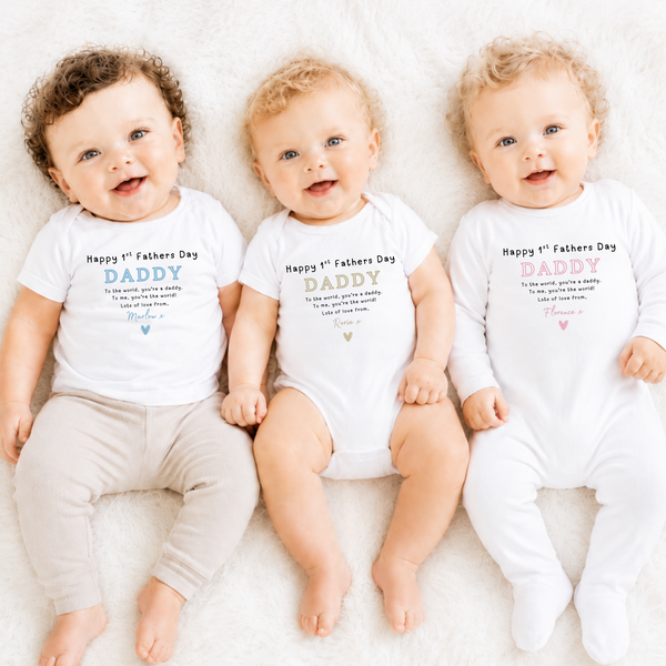 Personalised First Father's Day Baby Clothing | Custom Name Gift for New Dads