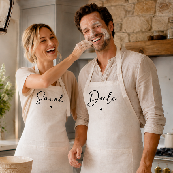 Personalised His and Hers Aprons