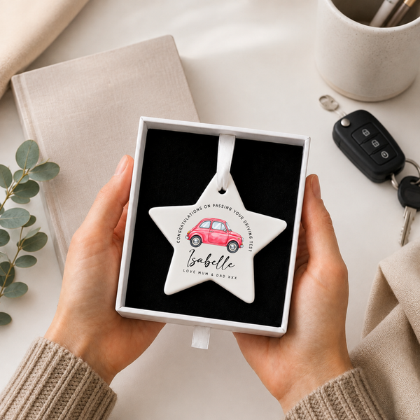 Personalised New Driver Hanging Ceramic Keepsake